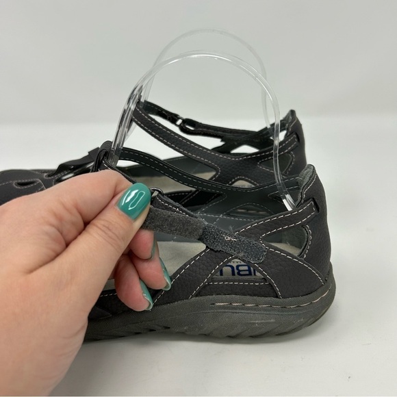 JBU by Jambu Sydney Charcoal Gray Flat T Strap Memory Foam Sandals Size 9 - Picture 7 of 12